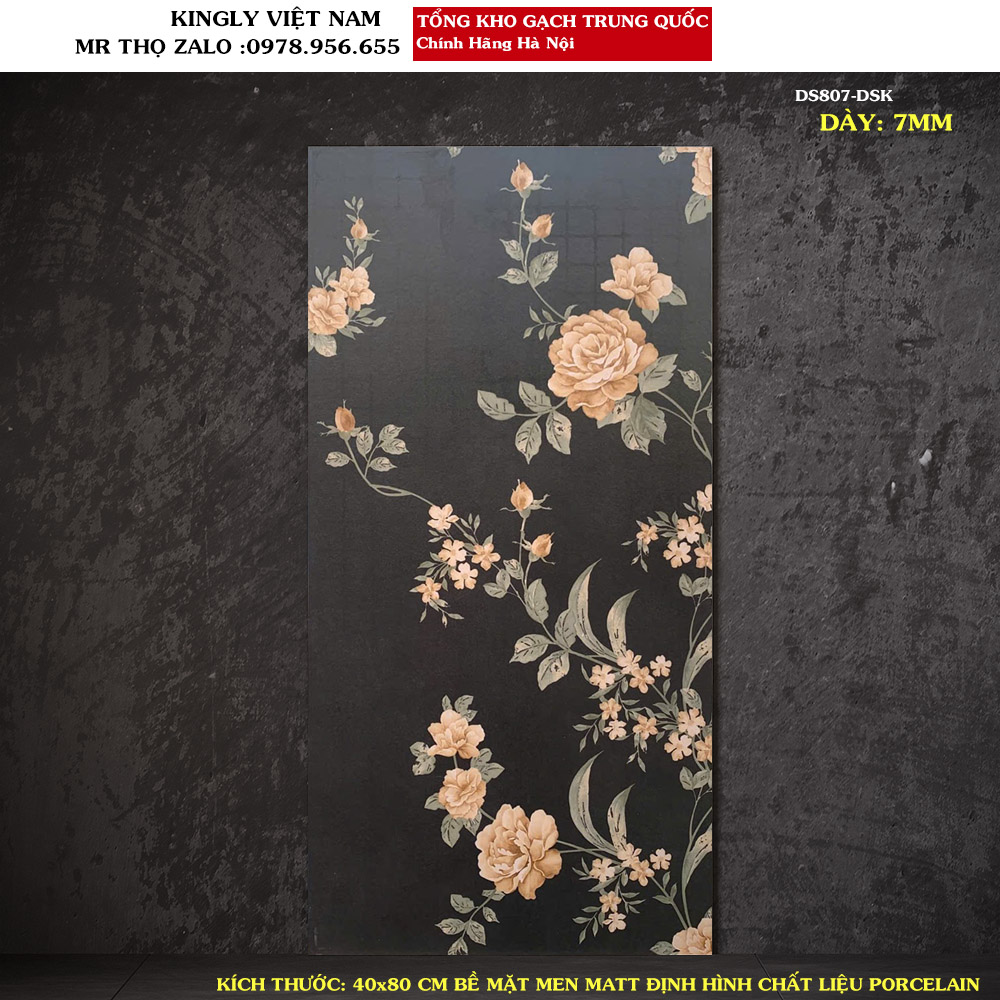 Gạch hoa văn ốp tường 40x80 Trung Quốc DS807